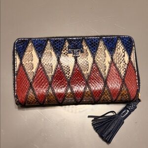 Tory Burch Harlequin Pattern Leather Wallet